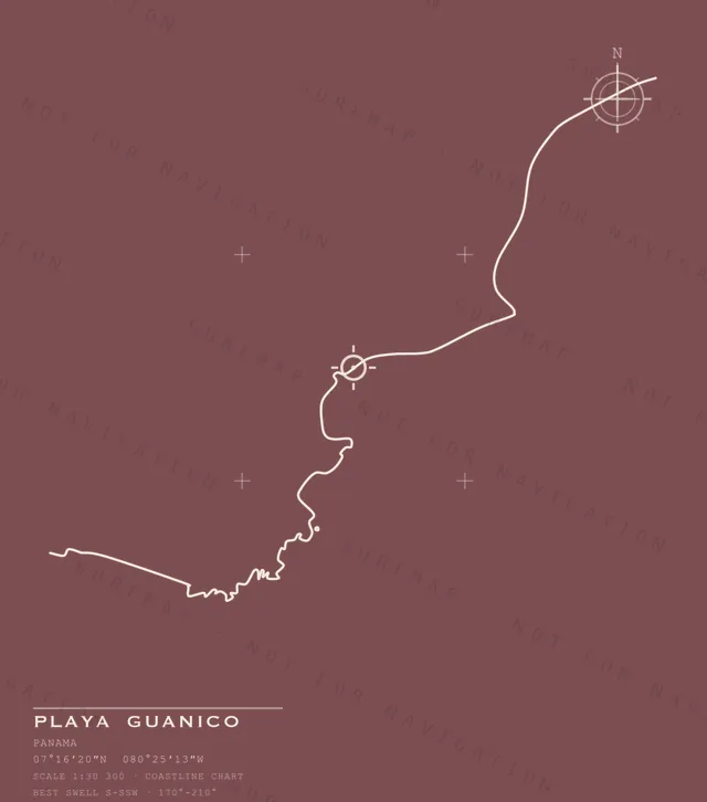 Playa Guanico chart, the full artwork printed on the back