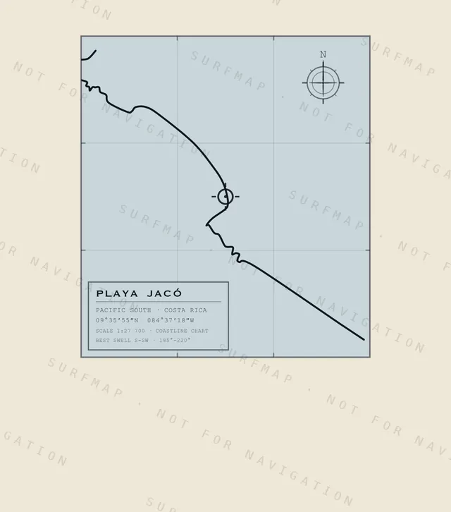 Playa Jacó chart, the full artwork printed on the back