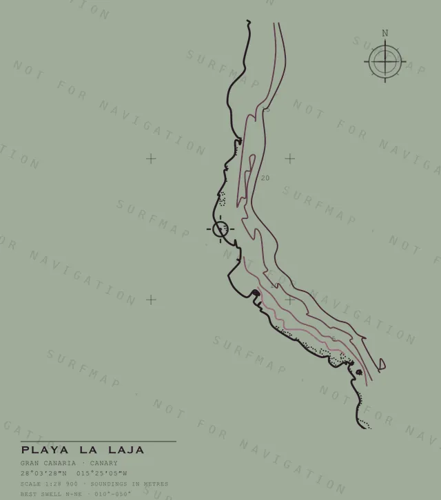 Playa la Laja chart, the full artwork printed on the back