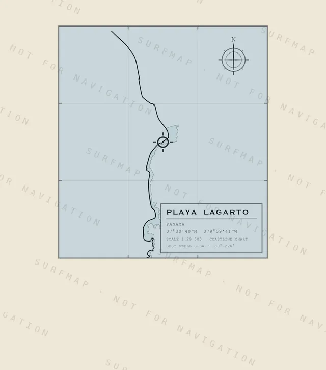 Playa Lagarto chart, the full artwork printed on the back