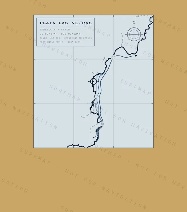Playa las Negras chart, the full artwork printed on the back