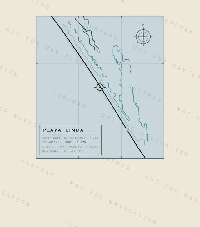 Playa Linda chart, the full artwork printed on the back