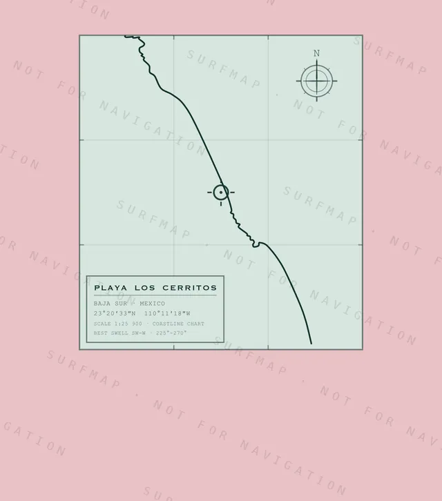 Playa Los Cerritos chart, the full artwork printed on the back