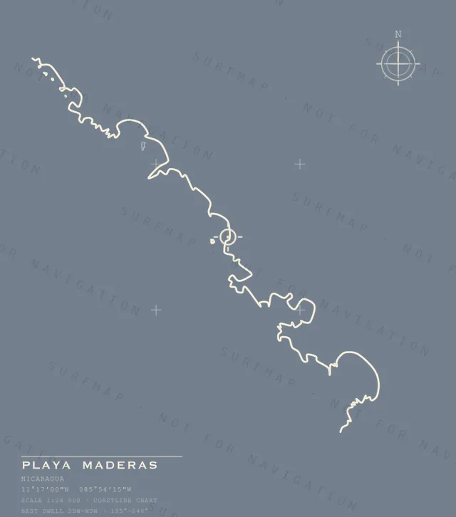 Playa Maderas chart, the full artwork printed on the back
