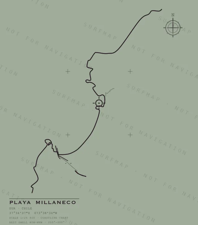 Playa Millaneco chart, the full artwork printed on the back