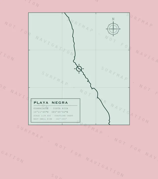 Playa Negra chart, the full artwork printed on the back
