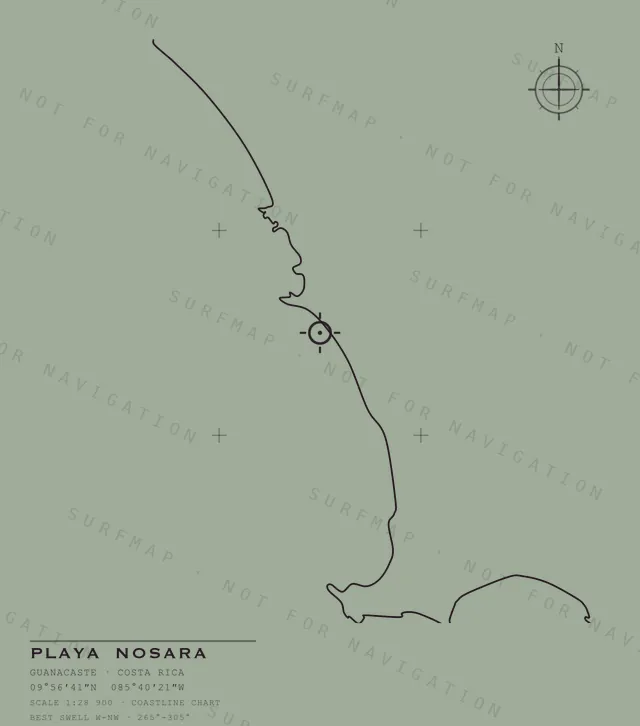 Playa Nosara chart, the full artwork printed on the back