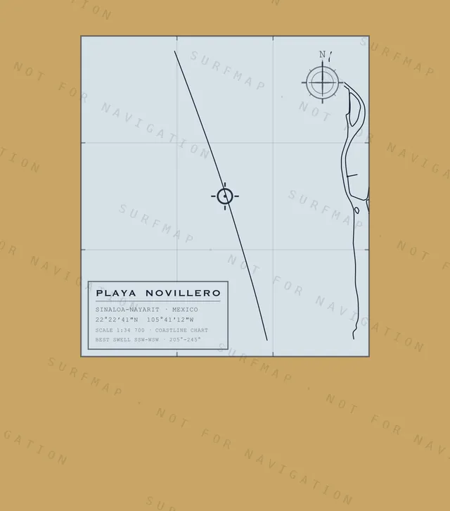 Playa Novillero chart, the full artwork printed on the back