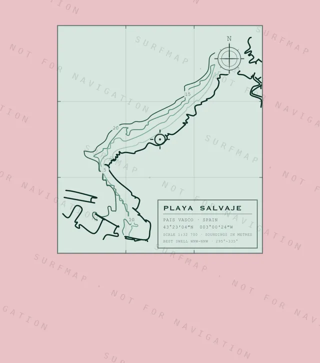 Playa Salvaje chart, the full artwork printed on the back