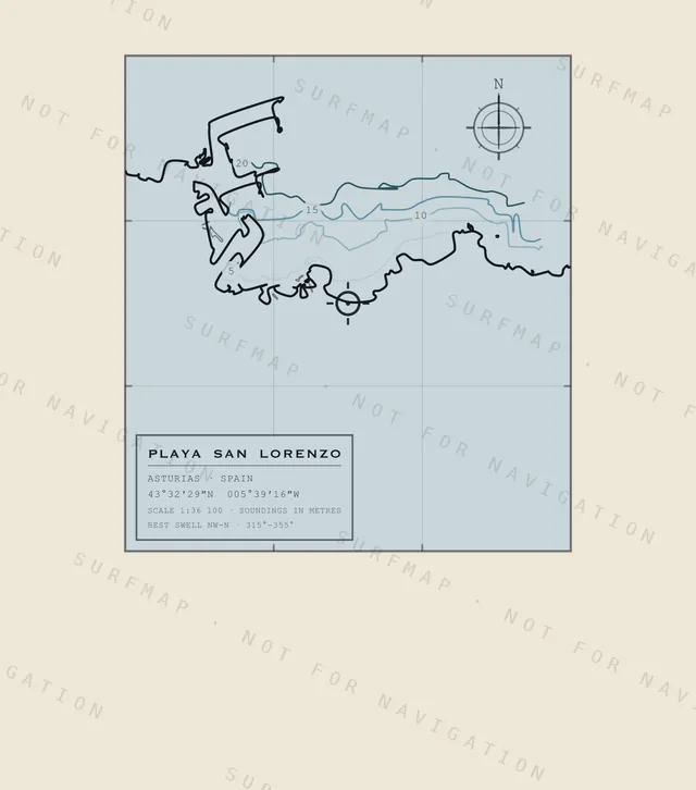 Playa San Lorenzo chart, the full artwork printed on the back