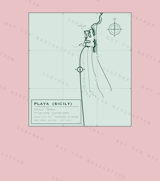 Playa (Sicily) chart, the full artwork printed on the back