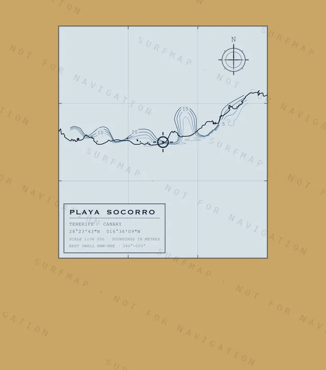 Playa Socorro chart, the full artwork printed on the back
