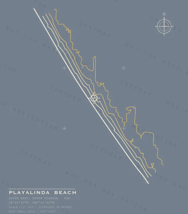 Playalinda Beach chart, the full artwork printed on the back