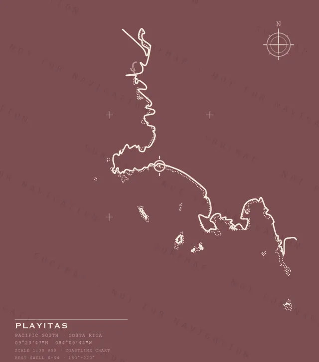 Playitas chart, the full artwork printed on the back