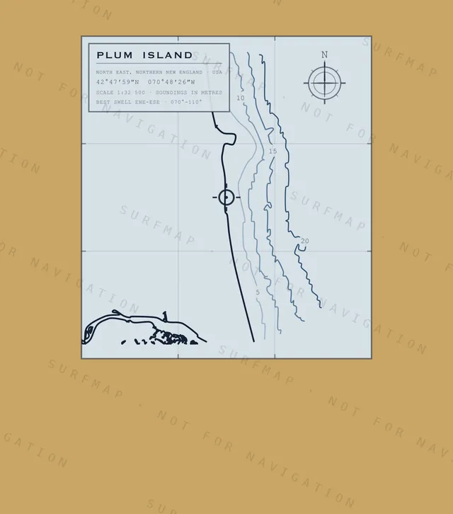 Plum Island chart, the full artwork printed on the back