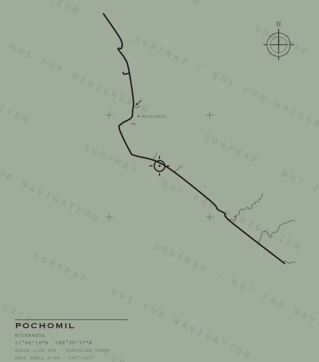 Pochomil chart, the full artwork printed on the back