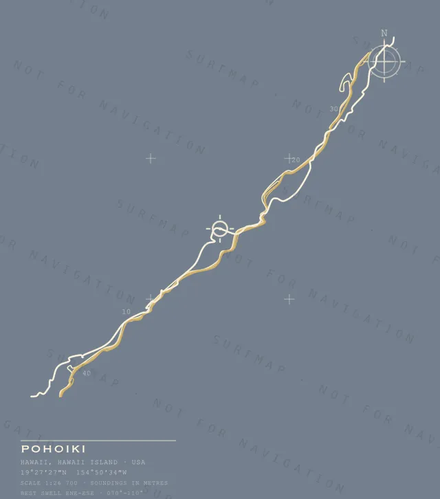 Pohoiki chart, the full artwork printed on the back