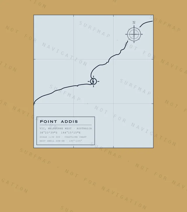 Point Addis chart, the full artwork printed on the back