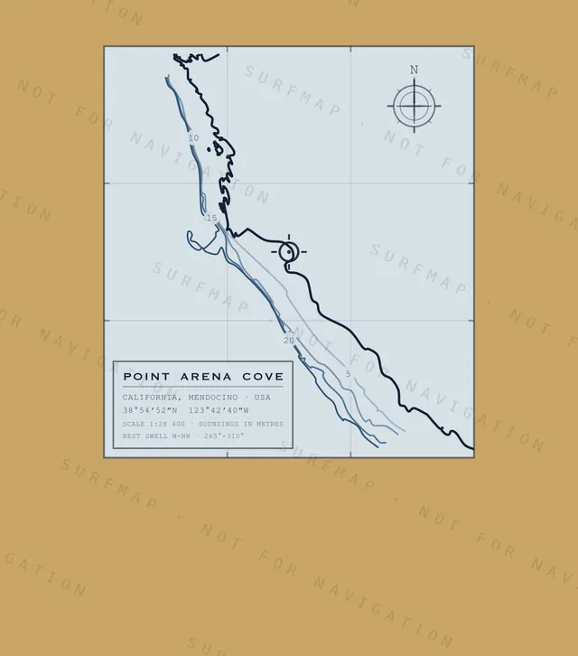 Point Arena Cove chart, the full artwork printed on the back