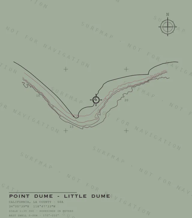 Point Dume - Little Dume chart, the full artwork printed on the back