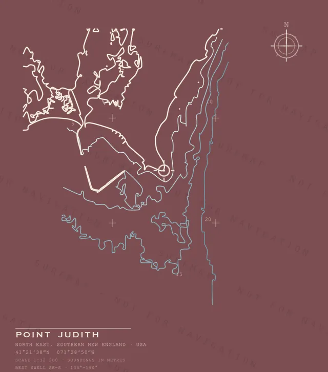 Point Judith chart, the full artwork printed on the back