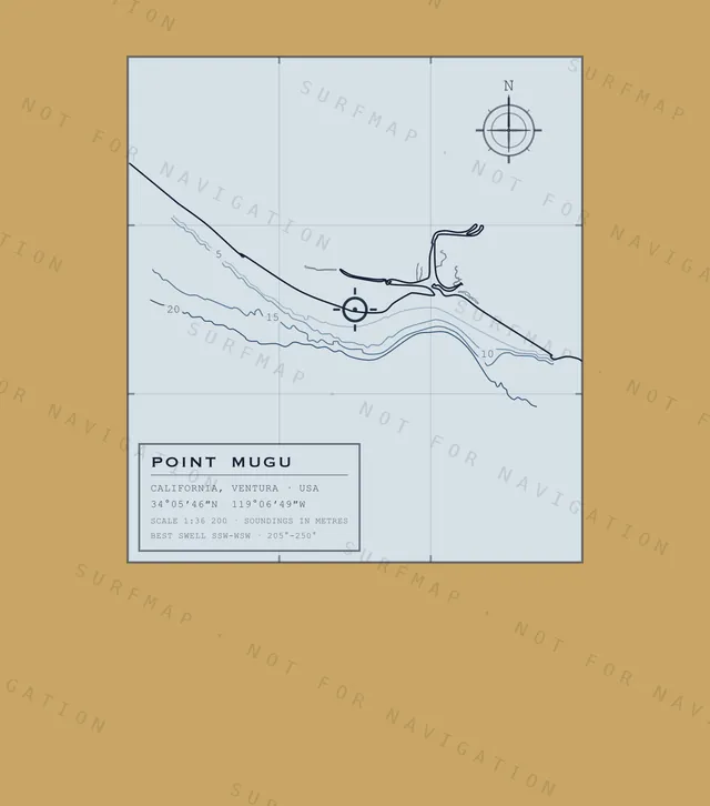 Point Mugu chart, the full artwork printed on the back