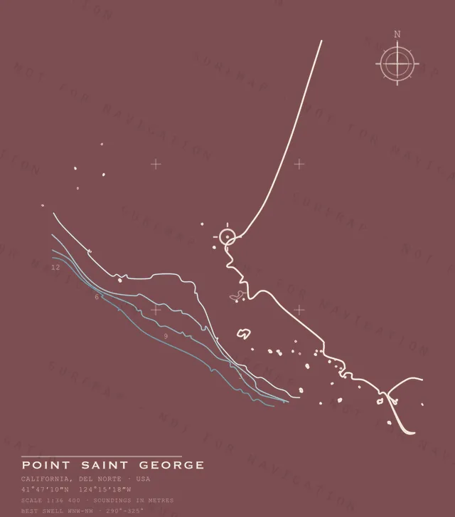 Point Saint George chart, the full artwork printed on the back