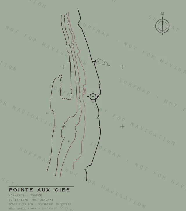 Pointe aux Oies chart, the full artwork printed on the back