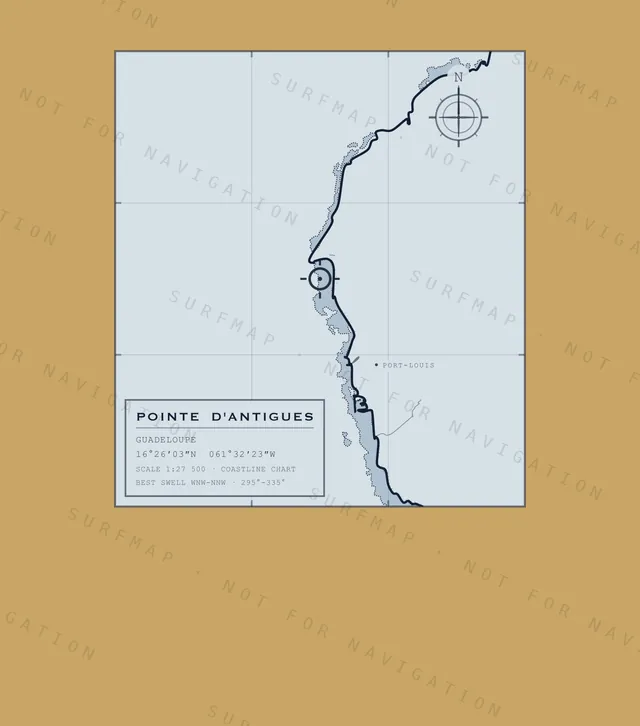 Pointe d'Antigues chart, the full artwork printed on the back