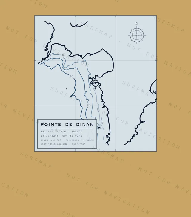 Pointe de Dinan chart, the full artwork printed on the back