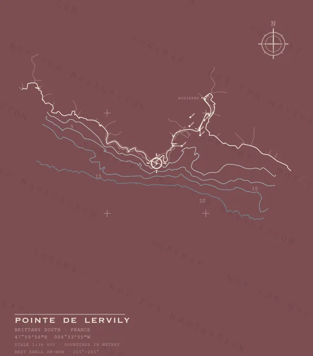 Pointe de Lervily chart, the full artwork printed on the back