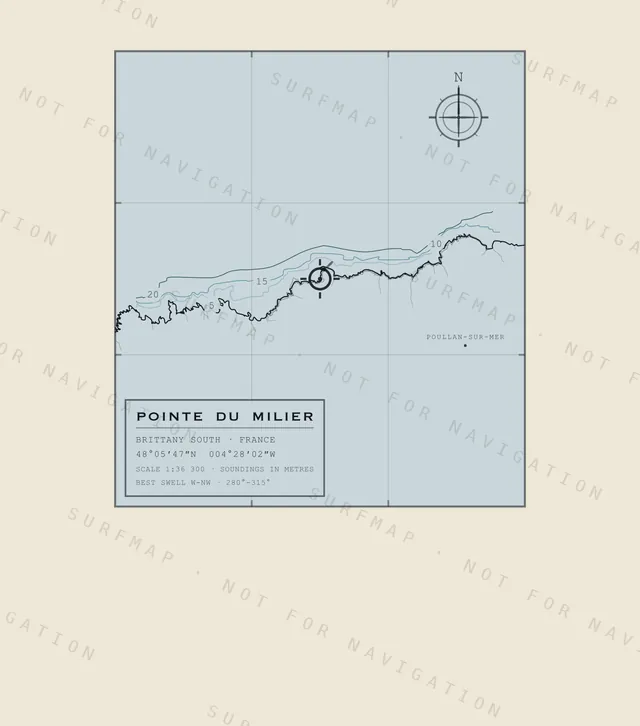 Pointe du Milier chart, the full artwork printed on the back