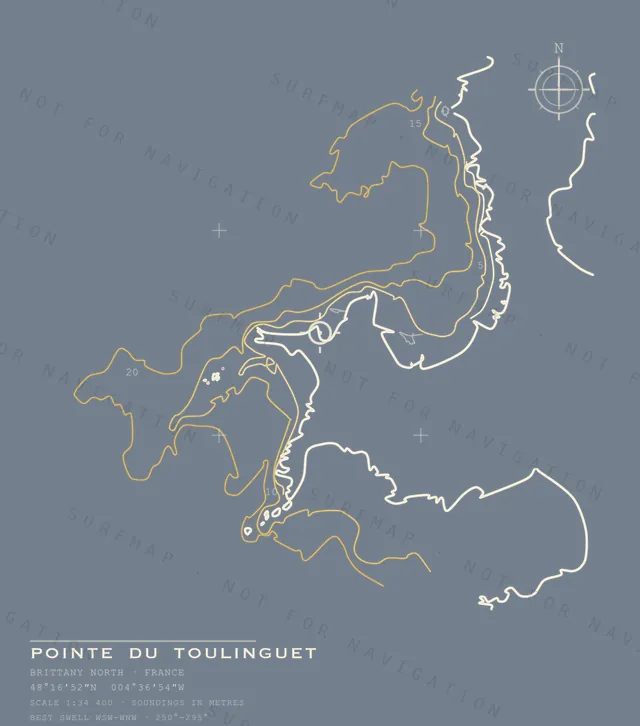 Pointe du Toulinguet chart, the full artwork printed on the back