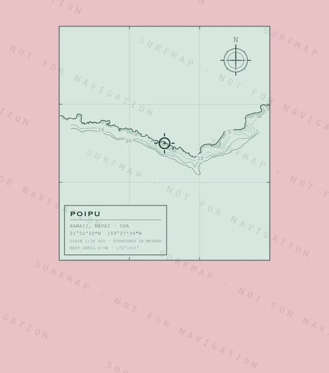 Poipu chart, the full artwork printed on the back