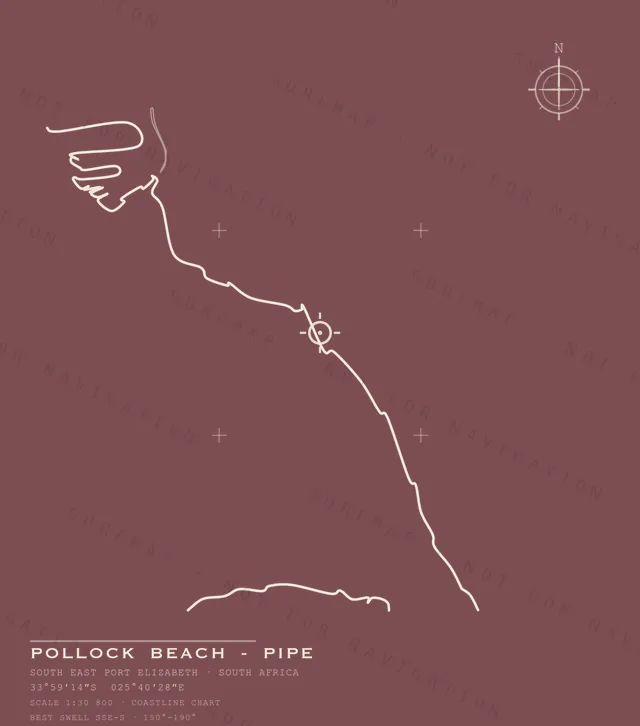 Pollock Beach - Pipe chart, the full artwork printed on the back