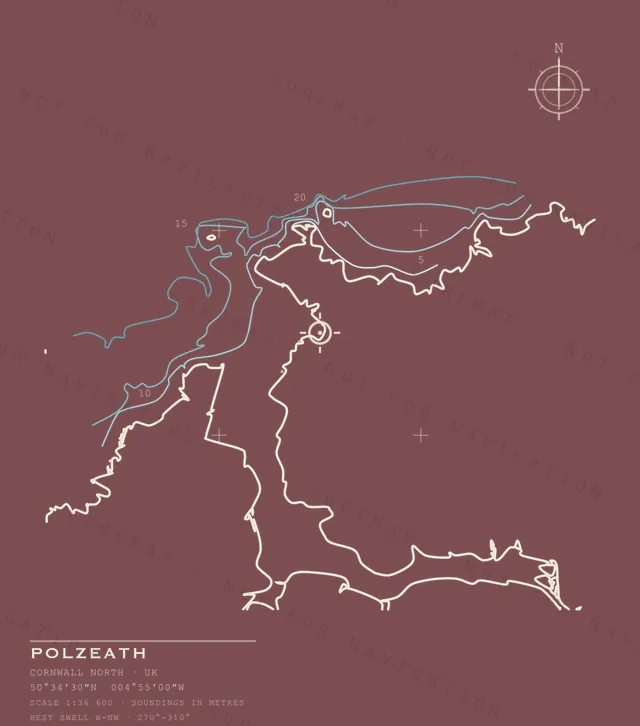 Polzeath chart, the full artwork printed on the back