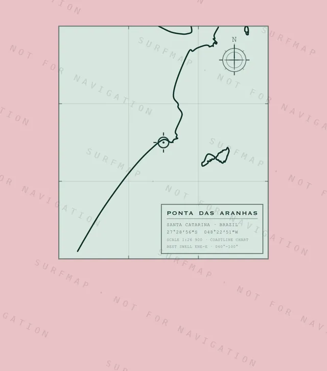 Ponta das Aranhas chart, the full artwork printed on the back