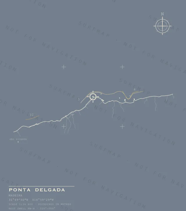 Ponta Delgada chart, the full artwork printed on the back