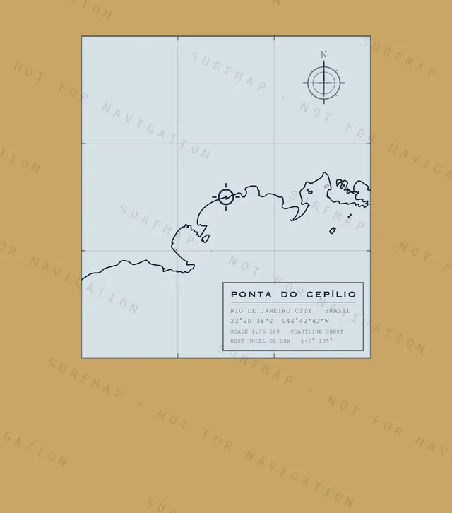 Ponta do Cepílio chart, the full artwork printed on the back