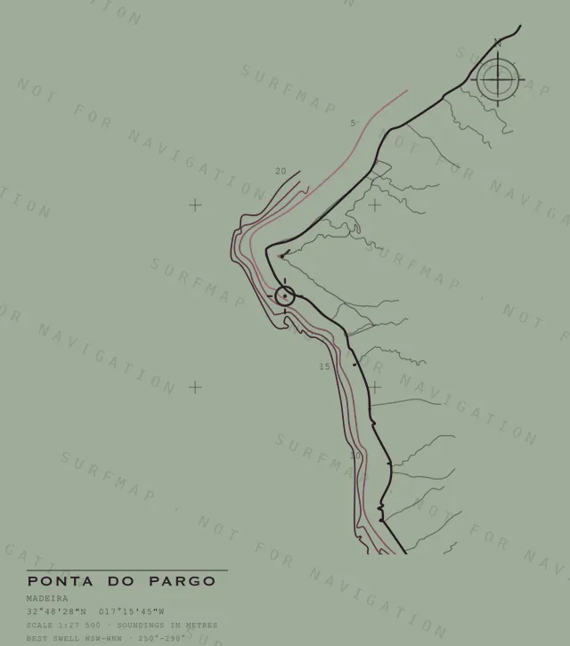 Ponta do Pargo chart, the full artwork printed on the back