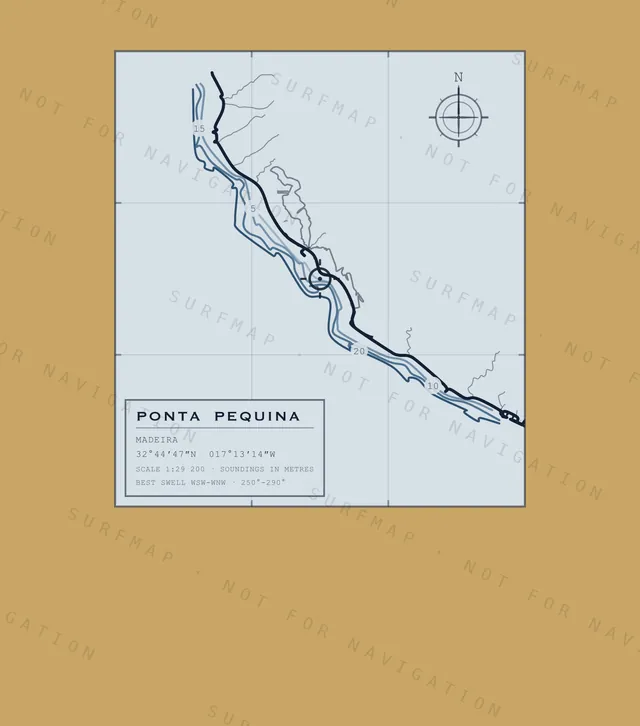 Ponta Pequina chart, the full artwork printed on the back
