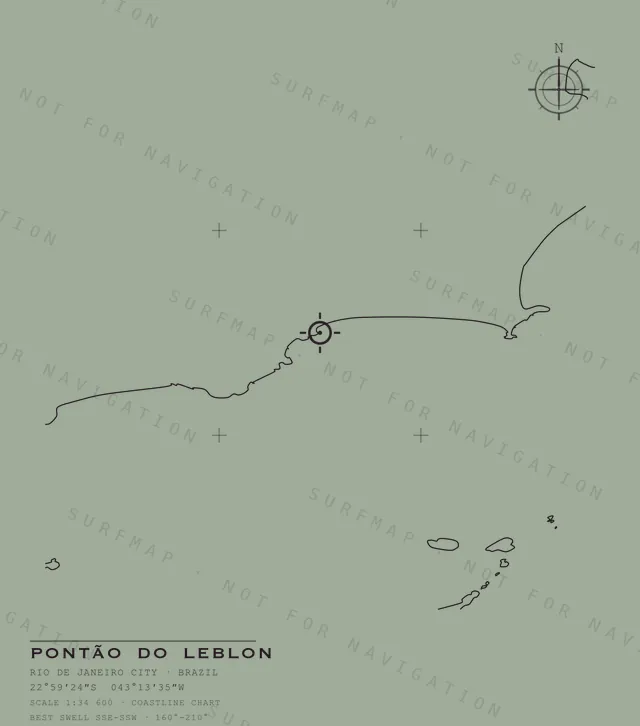 Pontão do Leblon chart, the full artwork printed on the back