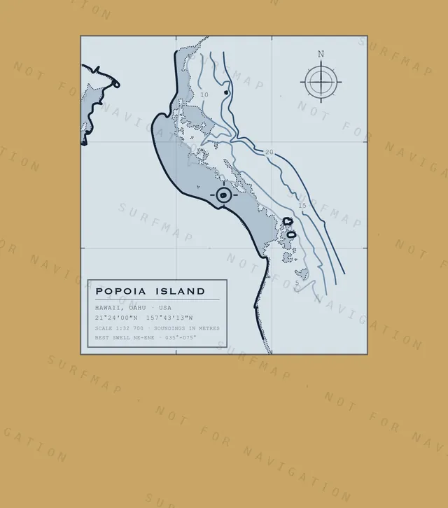 Popoia Island chart, the full artwork printed on the back
