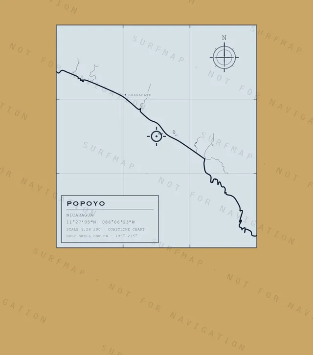 Popoyo chart, the full artwork printed on the back