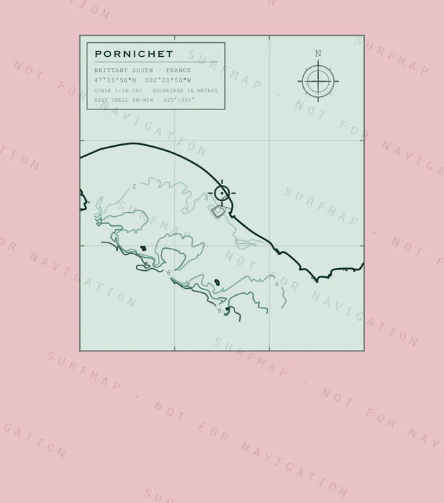 Pornichet chart, the full artwork printed on the back