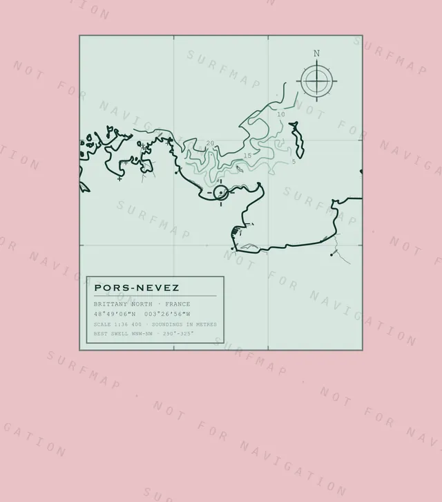 Pors-Nevez chart, the full artwork printed on the back