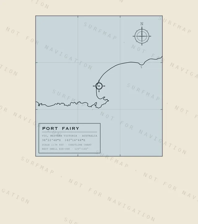 Port Fairy chart, the full artwork printed on the back