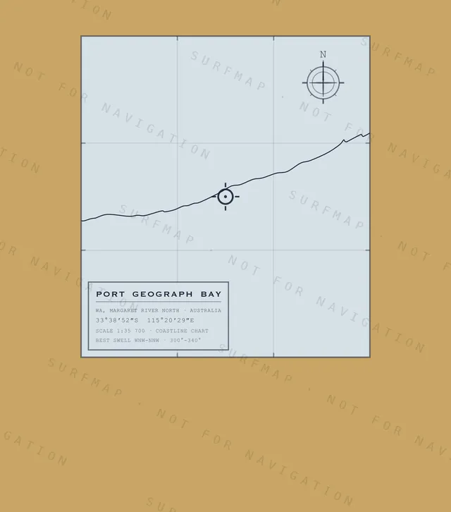 Port Geograph Bay chart, the full artwork printed on the back