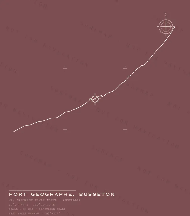 Port Geographe, Busseton chart, the full artwork printed on the back