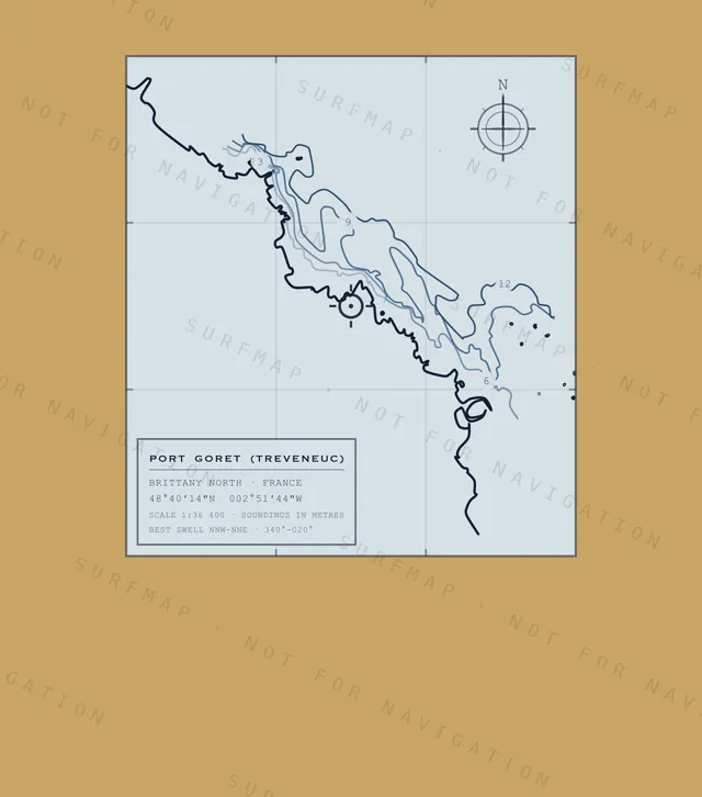 Port Goret (Treveneuc) chart, the full artwork printed on the back